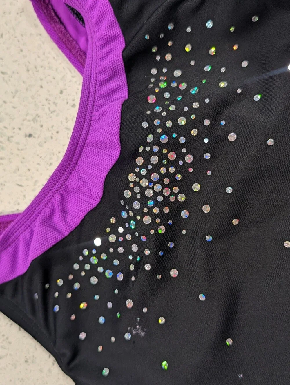 GREAT GK ELITE Gymnastic Dance Leotard Large CL Magenta Breathable Mesh SEQUINS